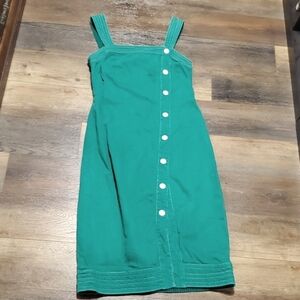 Maeve by anthropologie emerald green overalls dress denim